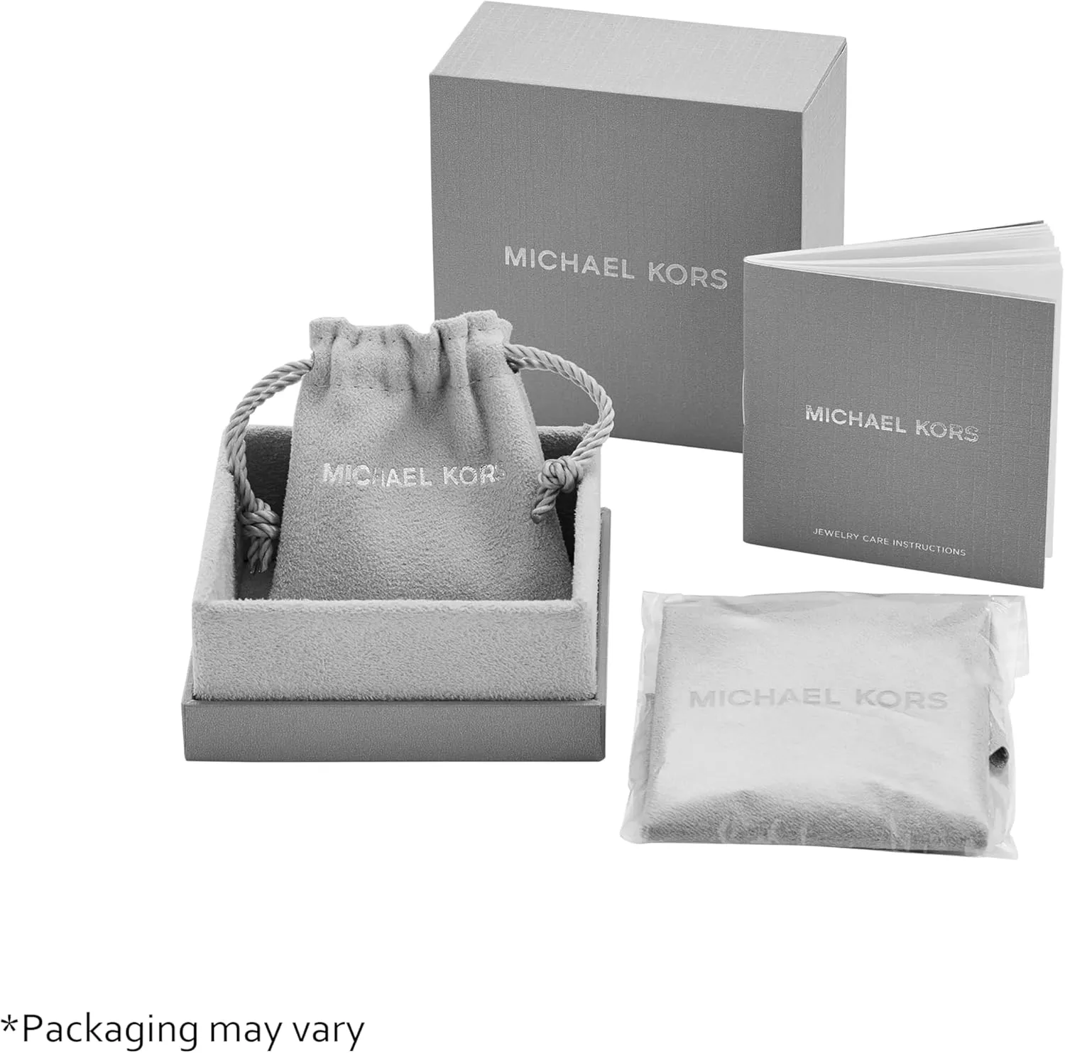 Michael Kors Brass and Pav Crystal MK Logo Stud Earrings for Women