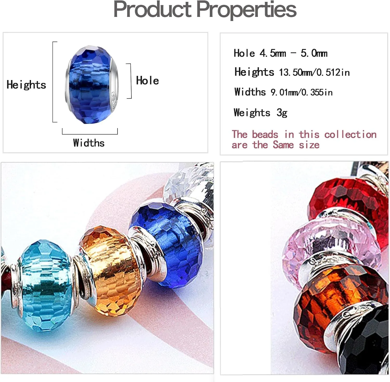 MICOO 925 Sterling Silver Charms for Bracelets,Fashion DIY Dangle Pendants Beads Simulated Birthstone Charms,Birthday Gifts for Women
