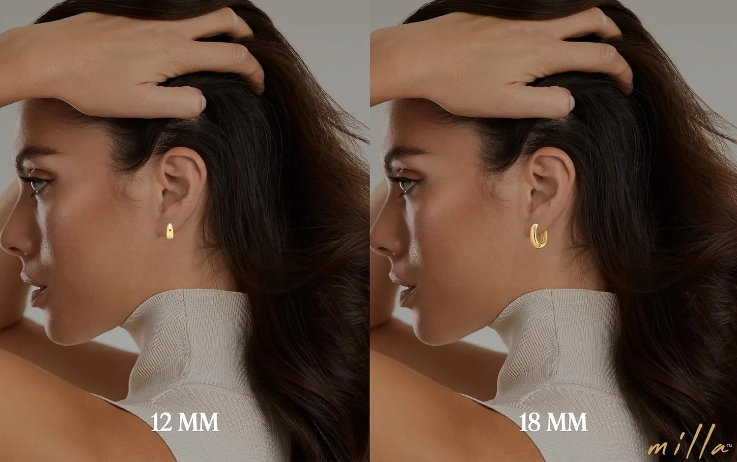 MILLA 14k Gold Huggie Earrings or Sterling Silver Huggie Earrings for Women Multipack & Individuals - Ear Huggers Earrings for Women Trendy Y2K Earrings, Preppy Earrings - Lightweight & Hypoallergenic