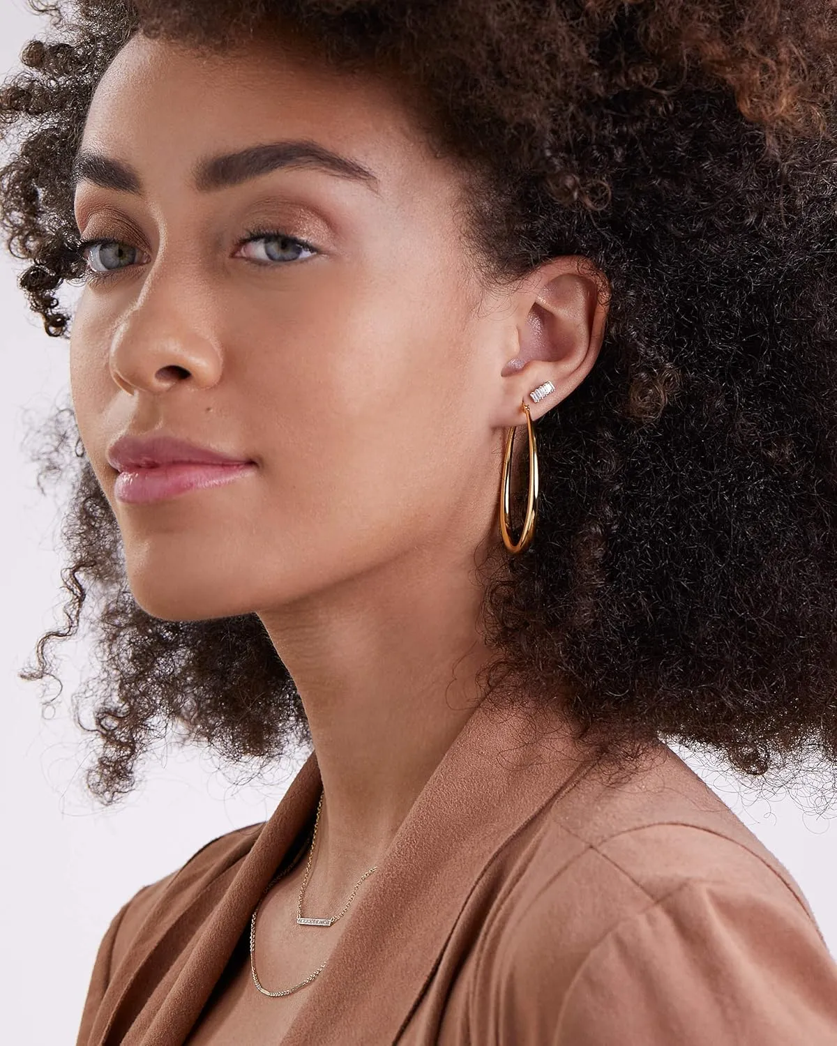 MILLA Oval Hoop Earrings - 14K Gold Plated, Rose Gold Plated and Sterling Silver Plated Hoop Earrings for Women - Hypoallergenic & Lightweight