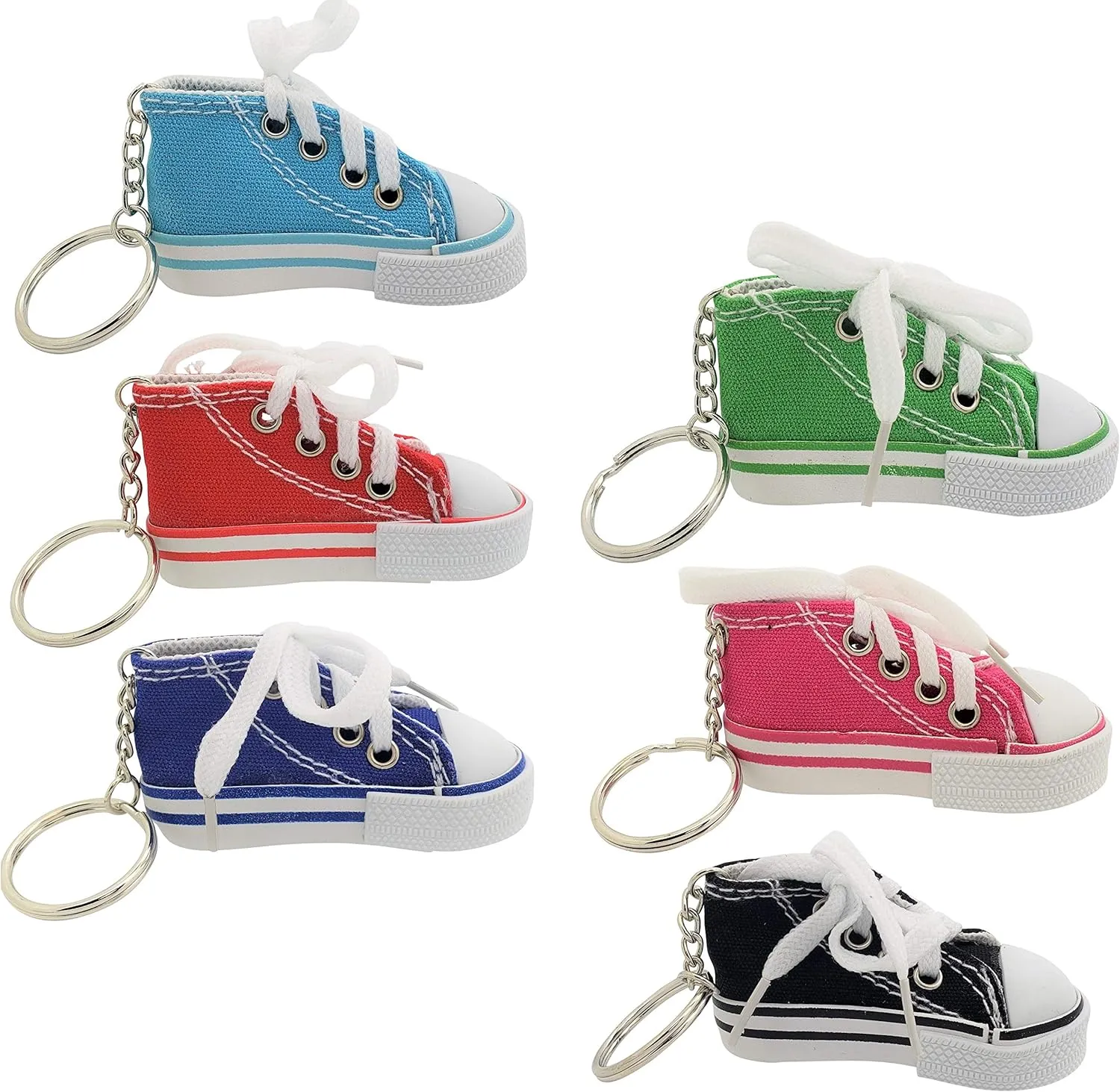Miniature Sneaker Shoes Keychains (3") 6 Colors: Pink, Light Blue, Green, Red, Blue, Black. Backpacks, Key Chains
