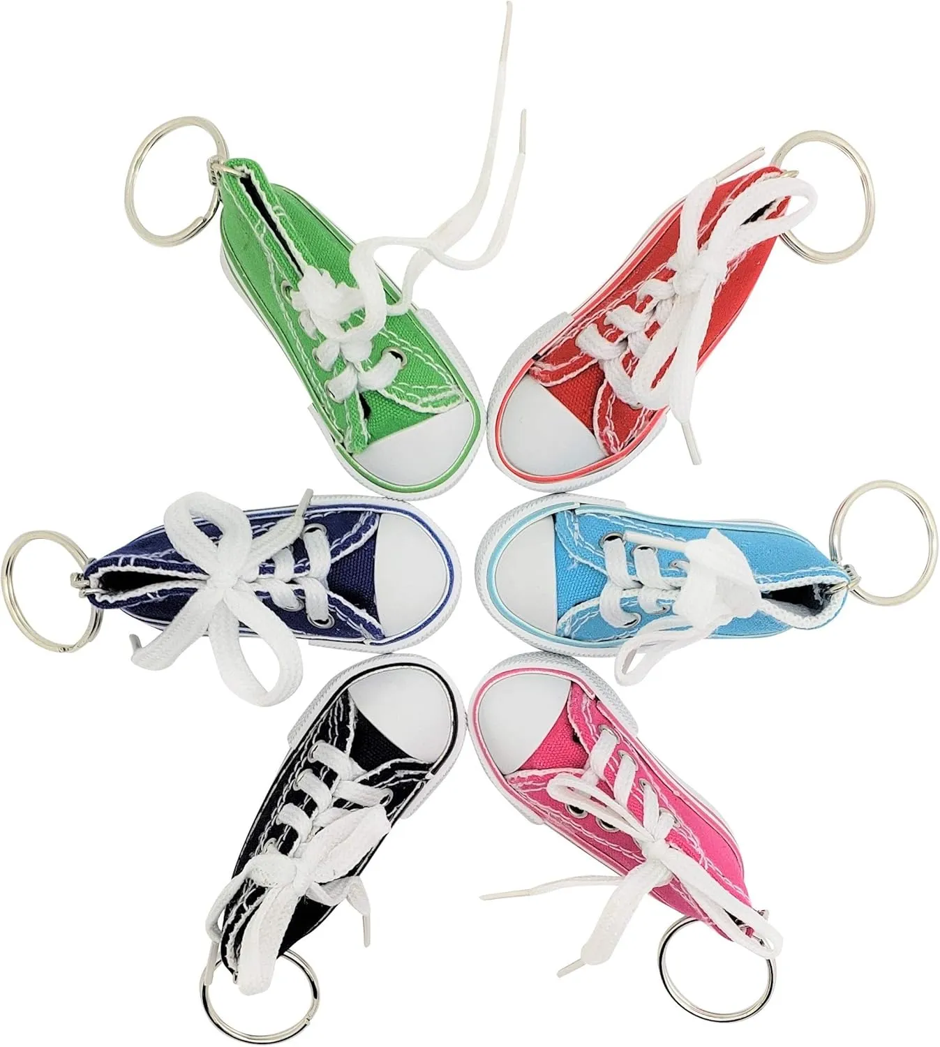 Miniature Sneaker Shoes Keychains (3") 6 Colors: Pink, Light Blue, Green, Red, Blue, Black. Backpacks, Key Chains