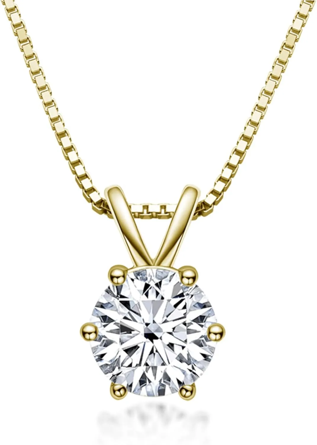 Moissanite Necklace for Women, 18K White Gold Plated 925 Sterling Silver Lab Created Diamond Pendant, Four Leaf Clover Necklace Gift for Anniversary, Wedding - to My Wife, Girlfriend, Mom.