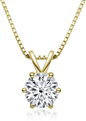 Moissanite Necklace for Women, 18K White Gold Plated 925 Sterling Silver Lab Created Diamond Pendant, Four Leaf Clover Necklace Gift for Anniversary, Wedding - to My Wife, Girlfriend, Mom.