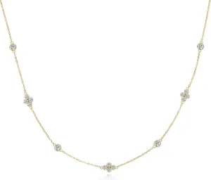 Moissanite Necklace for Women, 925 Sterling Silver Station Choker Necklaces D Color VVS1 Clarity Lab Created Imitation-diamond Dainty Simple Jewelry with Certificate of Authenticity