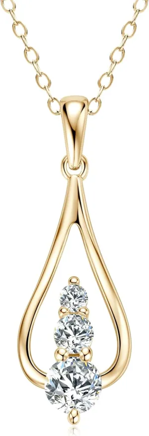 Moissanite Necklaces for Women, 925 Sterling Silver Lab Created Moissanite Pendant Gift for Her Wife Mom Daughter on Christmas Anniversary Birthday Mothers Day