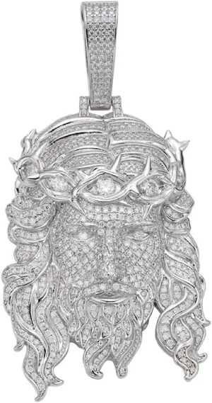 MOISSANITE Real 925 Sterling Silver Iced Out Hip Hop Jesus Piece Pendant Heavy Necklace - Solid 925 Sterling Silver GRA Certificate