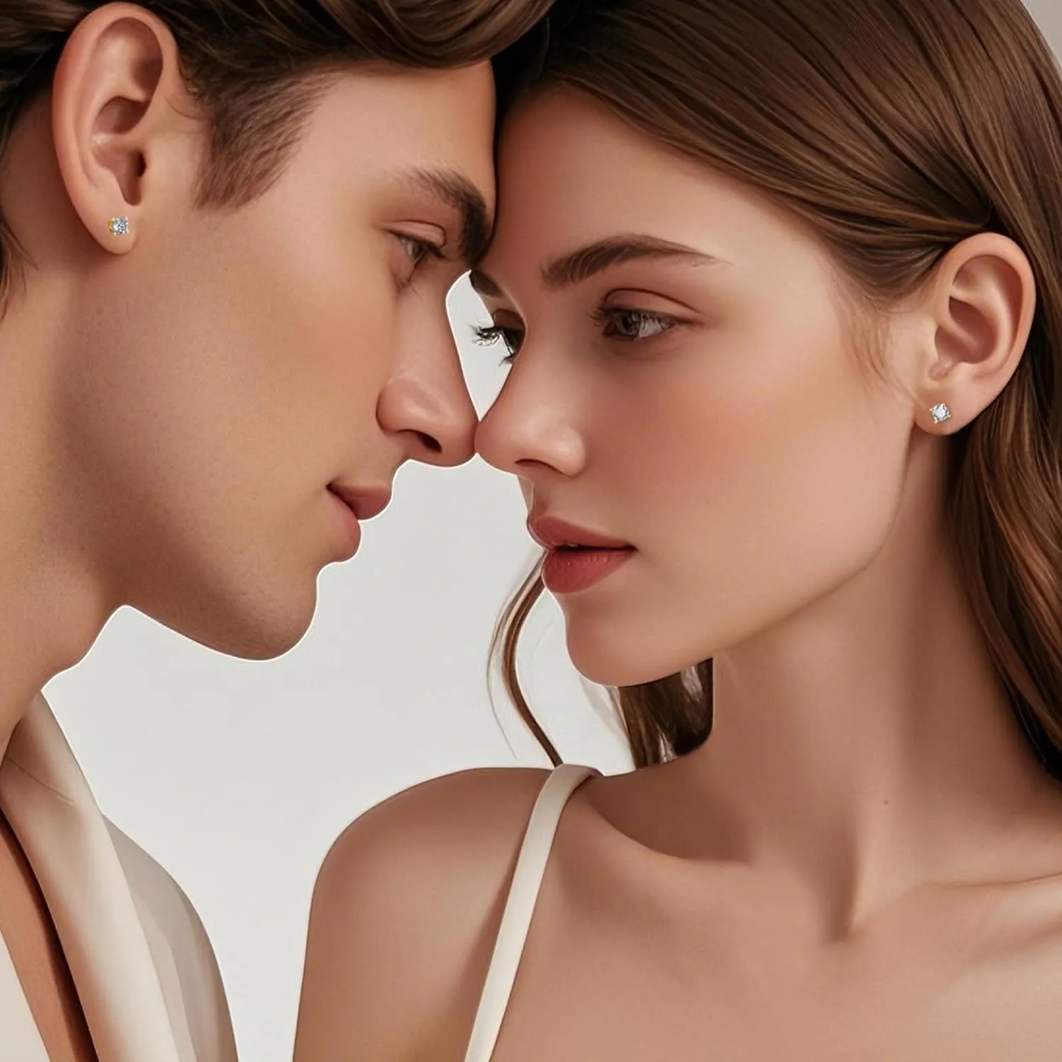 Moissanite Stud Earrings for Men & Women, 925 Sterling Silver, 0.6-3CT D Color, GRA Certified, 18K White Gold Plated, Lab-Created Women Earrings, Hypoallergenic, Wedding Earrings.