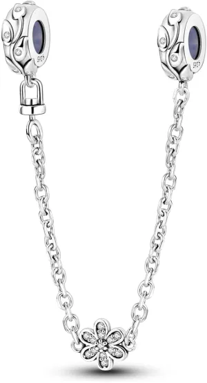 MULA 925 Sterling Silver Safety Chain for Charms Bracelets Dangle Pendants Beads Cute Cat Moon Flower Jewelry Charms for Women