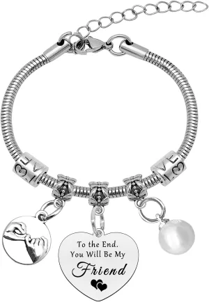 Mwphuy Friendship Bracelets for Women Birthday Gifts Inspirational Bracelets for Best Friends Mom Sister Niece BFF Her Personalized Stainless Steel Jewelry Christmas Graduation Gifts