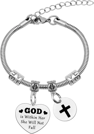Mwphuy Religious Verse Gift Christian Bracelets for Women Inspirational Religious Gifts for Her Friend Sister Niece Bestie Bible Verse Bracelets Faith Bapstism Jewelry Christmas Graduation Birthday