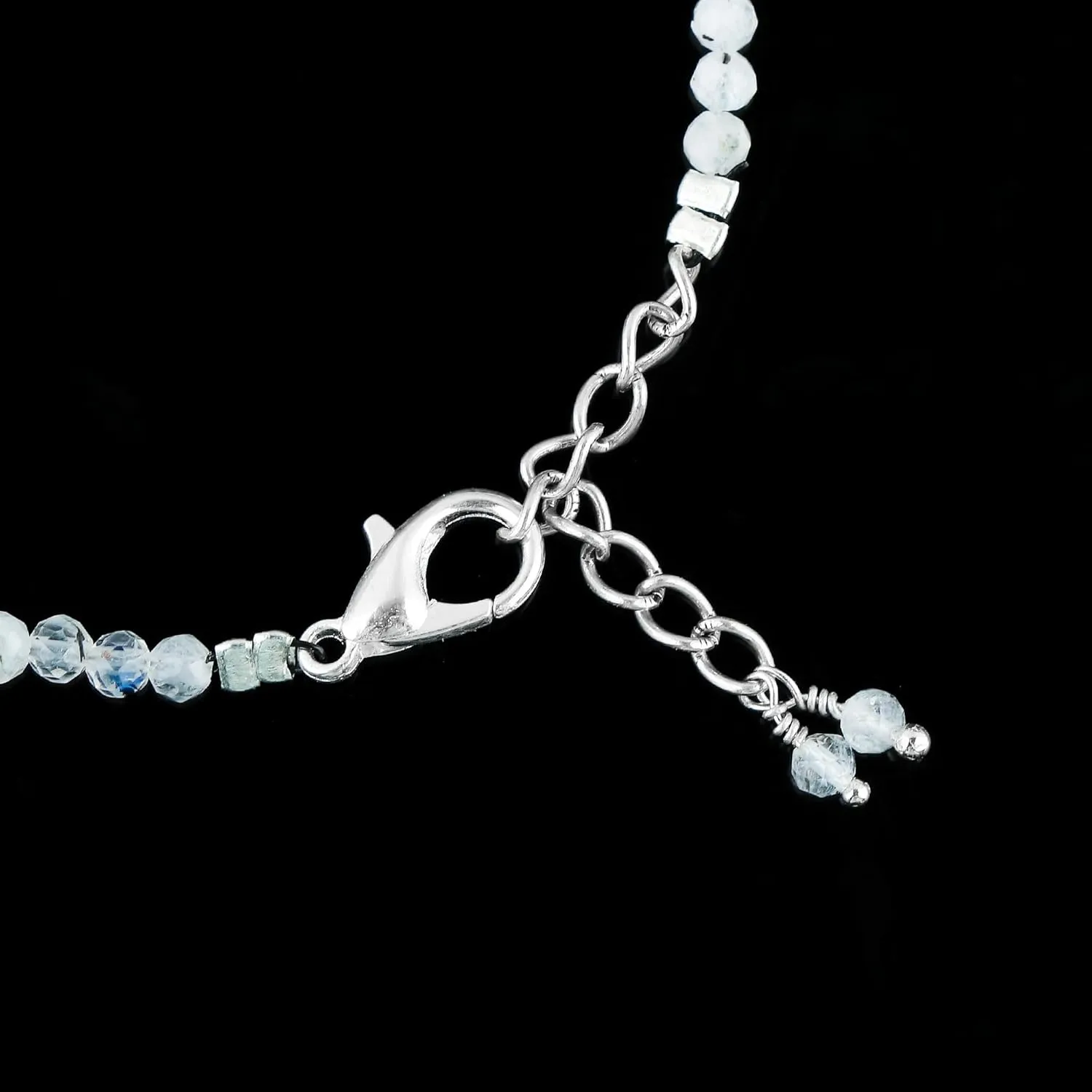 Natural Real Moonstone Crystals Bracelet, 3mm Best Grade Micro Cut Beads, Chakra Healing Gemstone, Beautiful Simple Jewelry, Silver Plated Jewelry 7 1 inch