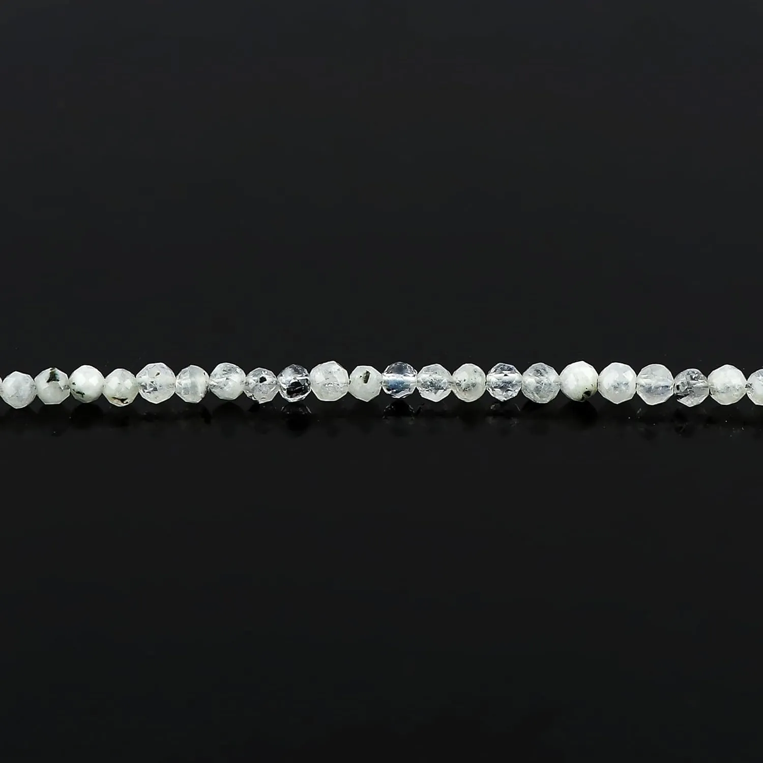 Natural Real Moonstone Crystals Bracelet, 3mm Best Grade Micro Cut Beads, Chakra Healing Gemstone, Beautiful Simple Jewelry, Silver Plated Jewelry 7 1 inch