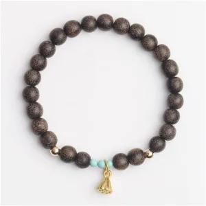 Natural Vietnamese Agarwood Buddha Bead Bracelet Ethnic Style Single Circle Simple Wooden Bracelets for Meditation Prayer