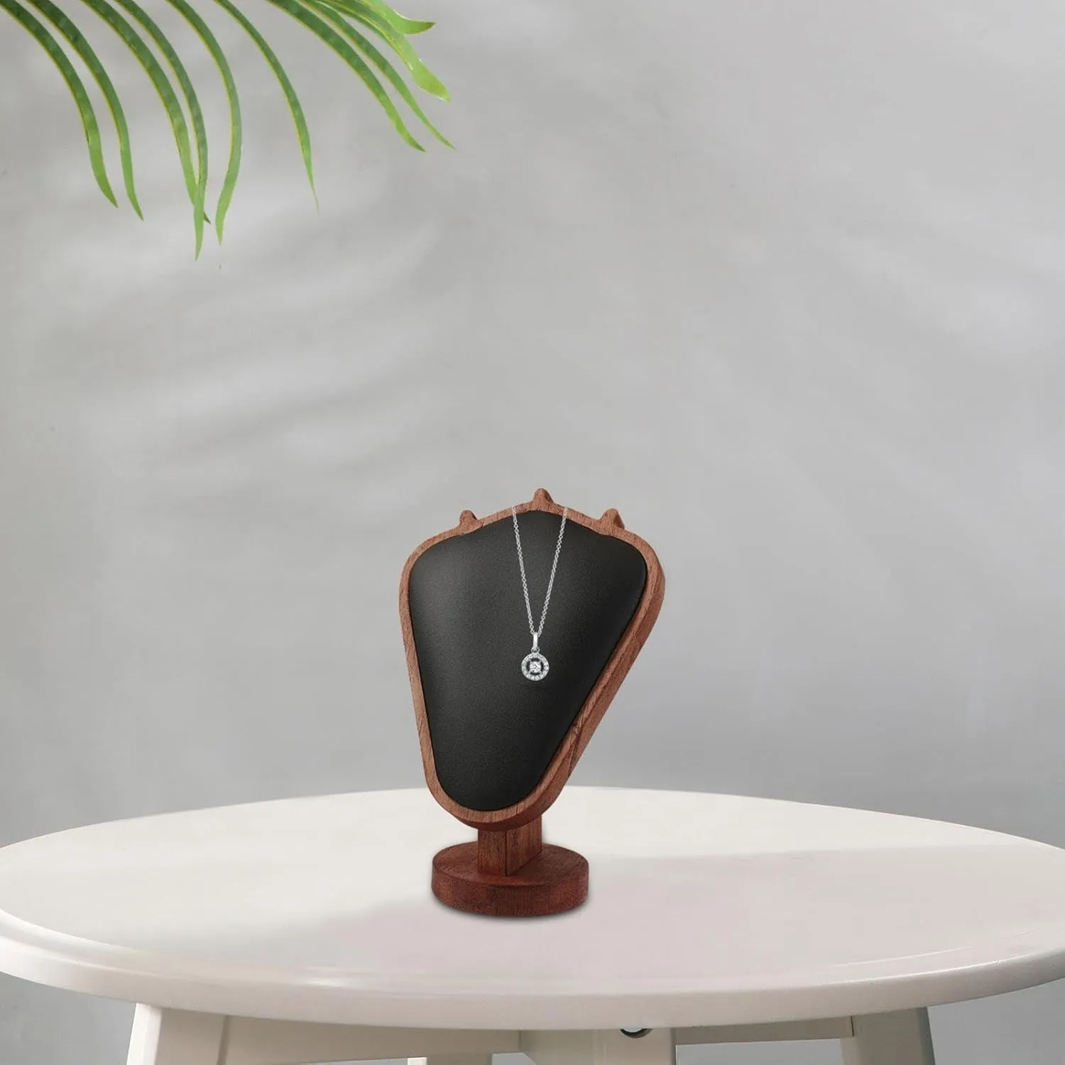 Necklace Display Stand  Wooden Jewelry Stand Organizer for Necklaces & Pendants, Mannequin Tower Model, Counter & Dresser Storage, Ideal for Retail & Home Use
