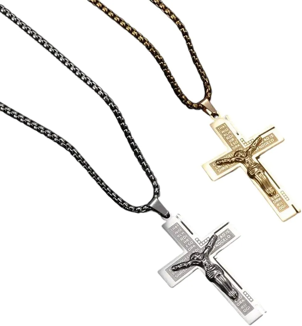 New 2025 Arrival Personality Creative Design Religious Jesus Christ Cross Pendant Amulet Simple Men's And Women's Necklace With For You Accessories Trendy Creative Gift