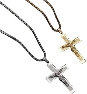 New 2025 Arrival Personality Creative Design Religious Jesus Christ Cross Pendant Amulet Simple Men's And Women's Necklace With For You Accessories Trendy Creative Gift