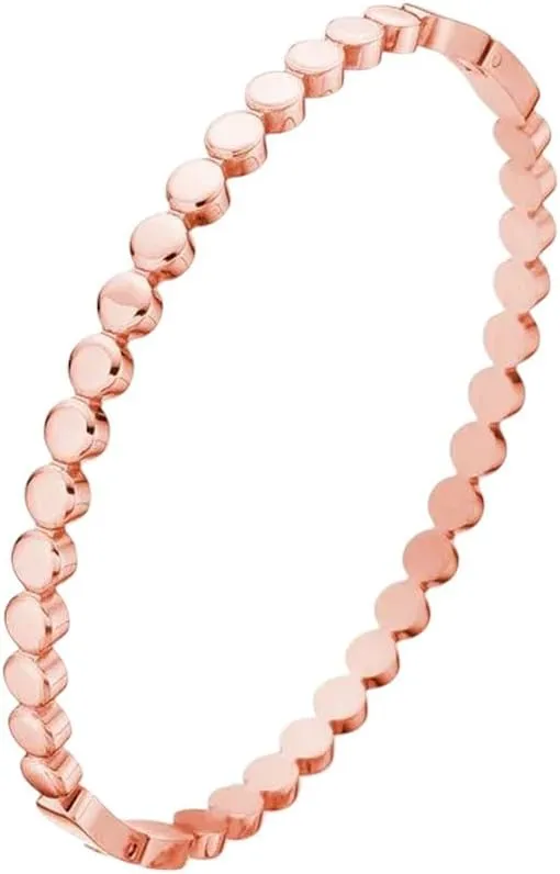 New 2026 Unisex Simple Style Titanium Steel Wave Point Design Bracelet Imitation Bead Chain Bangle for Women Light Luxury Decoration Jewelry with You Accessories Trendy for Women and Men