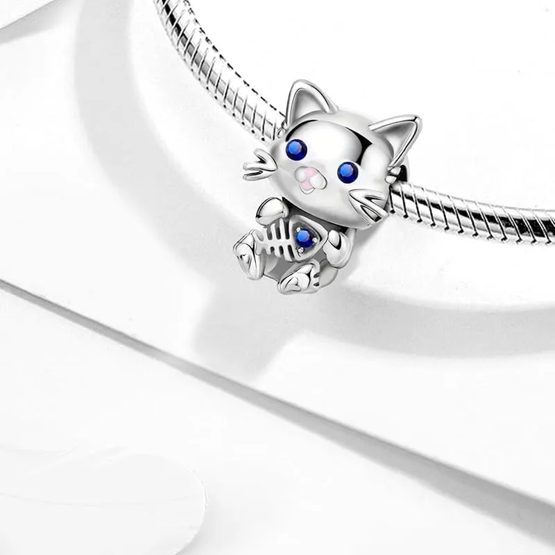 Newsoul 925 Silver Charms for Necklaces and Bracelets Angel Wings Dangle Pendants Cat Dog Elephant Beads Jewelry Charms Gifts for Women