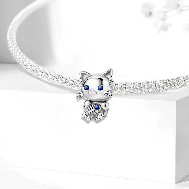 Newsoul 925 Silver Charms for Necklaces and Bracelets Angel Wings Dangle Pendants Cat Dog Elephant Beads Jewelry Charms Gifts for Women