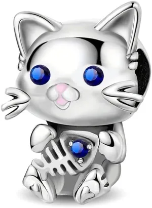 Newsoul 925 Silver Charms for Necklaces and Bracelets Angel Wings Dangle Pendants Cat Dog Elephant Beads Jewelry Charms Gifts for Women