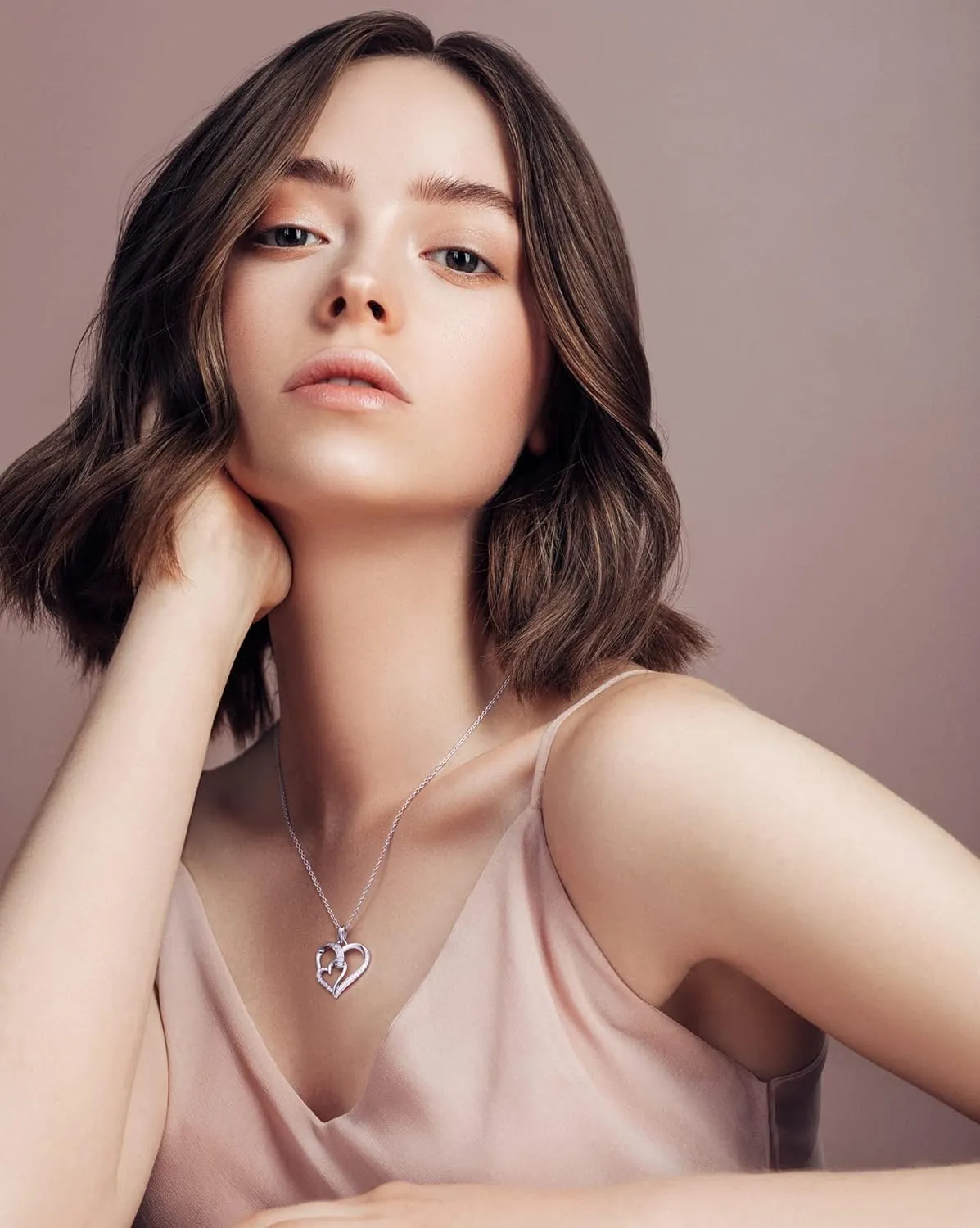 Ninamai 925 Sterling Silver Heart Necklace Gifts for Mom and Daughter's Birthday