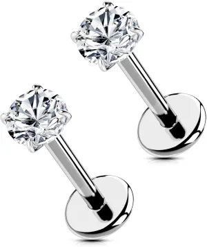 Nose Studs for Women Men, 925 Sterling Silver Moissanite Nose Screw Rings Studs, Screw Bone Shaped Square Nose Studs Rings Square Nose Ring Labret Hypoallergenic Nose Piercing Jewelry