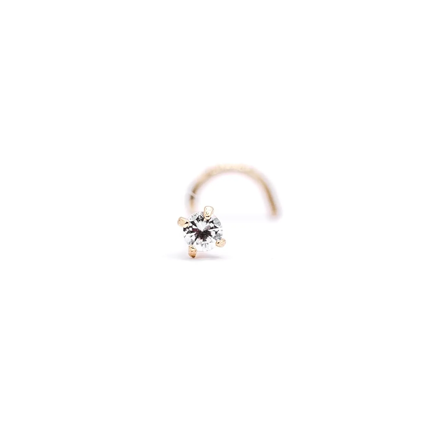 Nose Studs,14K Gold Cubic Zirconia Nose Ring 1.5mm, Nose Rings for Women, 22G Corkscrew Nose Ring, Nose Rings Studs Nose Piercing Jewelry