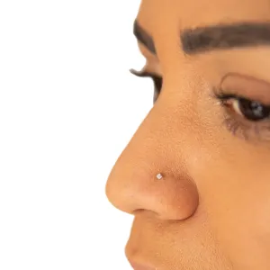 Nose Studs,14K Gold Cubic Zirconia Nose Ring 1.5mm, Nose Rings for Women, 22G Corkscrew Nose Ring, Nose Rings Studs Nose Piercing Jewelry
