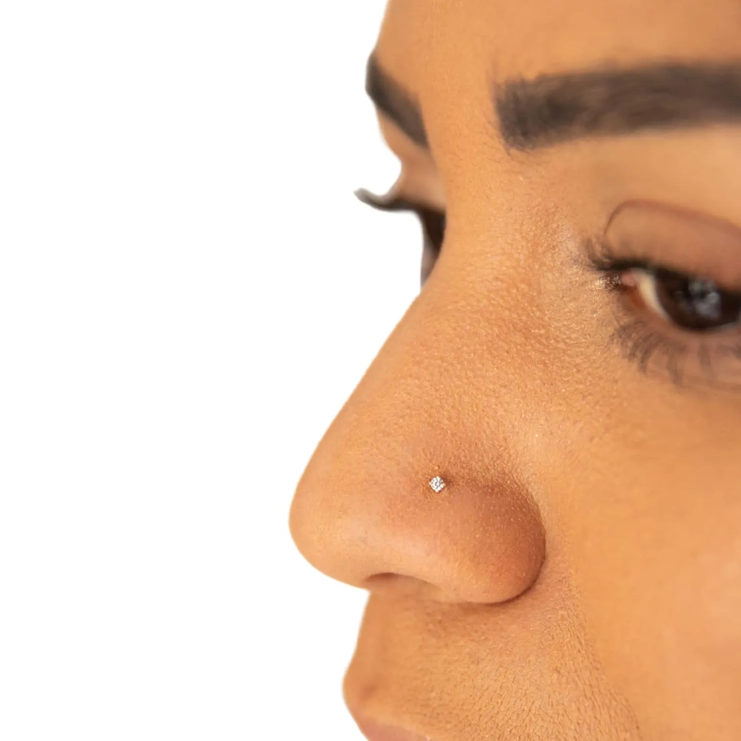 Nose Studs,14K Gold Cubic Zirconia Nose Ring 1.5mm, Nose Rings for Women, 22G Corkscrew Nose Ring, Nose Rings Studs Nose Piercing Jewelry