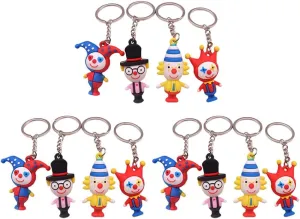 NUOBESTY Clown Shape Key Chains Clown Doll Keychains Hand- made Keychains Pendant Backpack Charms, 12pcs