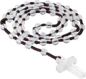 Nupuyai Natural Gemstone Cross Stone Pendant Necklace Amulet Healing Crystal Beads Long Braided Necklace for Women Men