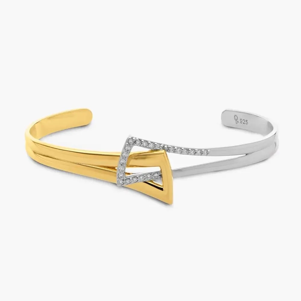 OAK & LUNA - Designer Bold Bonds Mixed Metals Collection with 0.25 ct Diamonds - Luxury Jewelry for Her, Women, Wife - Dainty Gift for Anniversary, Birthday, Christmas