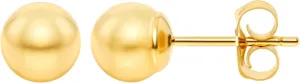 Oliver & Navy 14k Gold Ball Earrings Gold Stud Earrings For Women Hypoallergenic Earrings Gold Earrings For Women (3mm-8mm)
