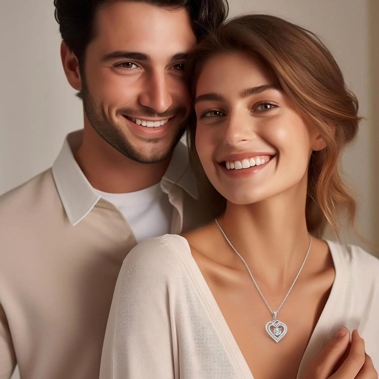 OOBEE Sparkling Love Heart Moissanite Necklaces for Women, D Color VVS Moissanite 925 Sterling Silver Fine Jewelry, Ideal Birthday Anniversary Christmas Gift for Women Wife Mom Girlfriend