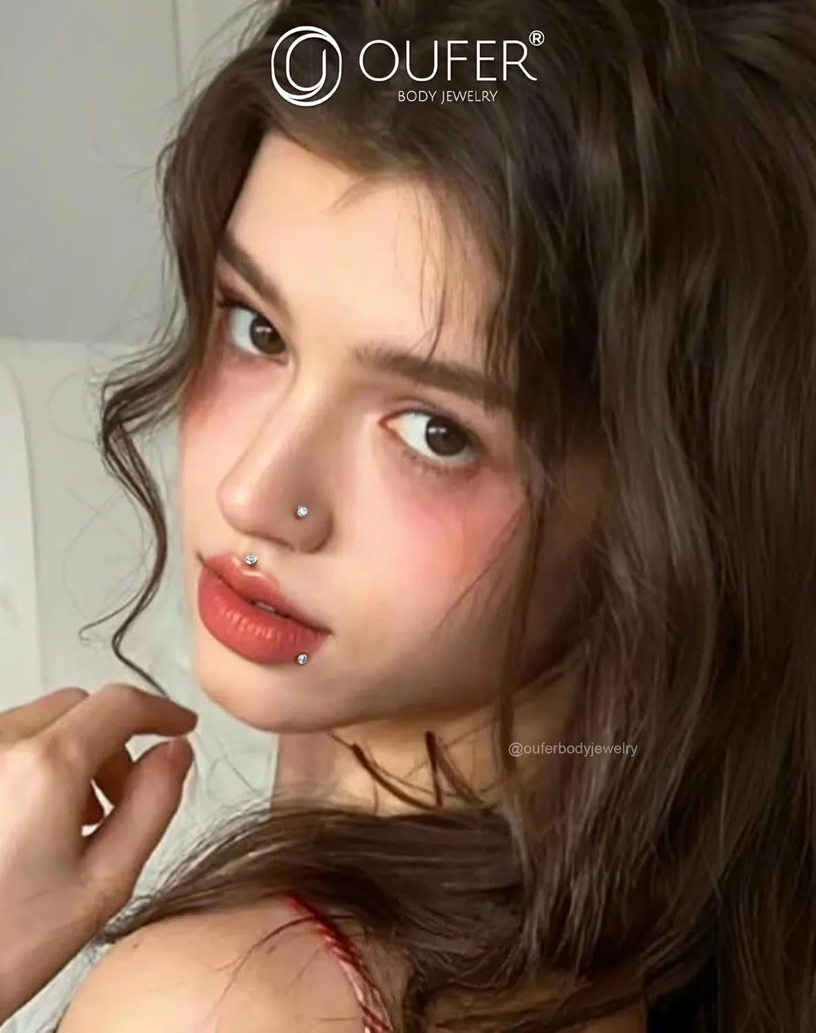 OUFER 2Pcs 20G/18G/16G G23 Titanium Threadless Nose Stud Earrings Flat Back Tiny CZ Small Nose Helix Cartilage Tragus Conch Labret Medusa Monroe Piercing Jewelry for Women Men