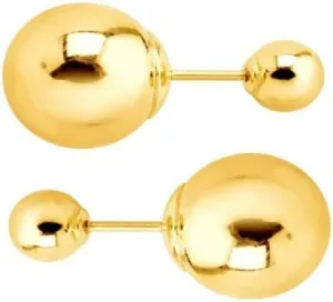 Paris Jewelry 10K Yellow Gold Plated 10mm Yellow Shiny Round Stud Earrings
