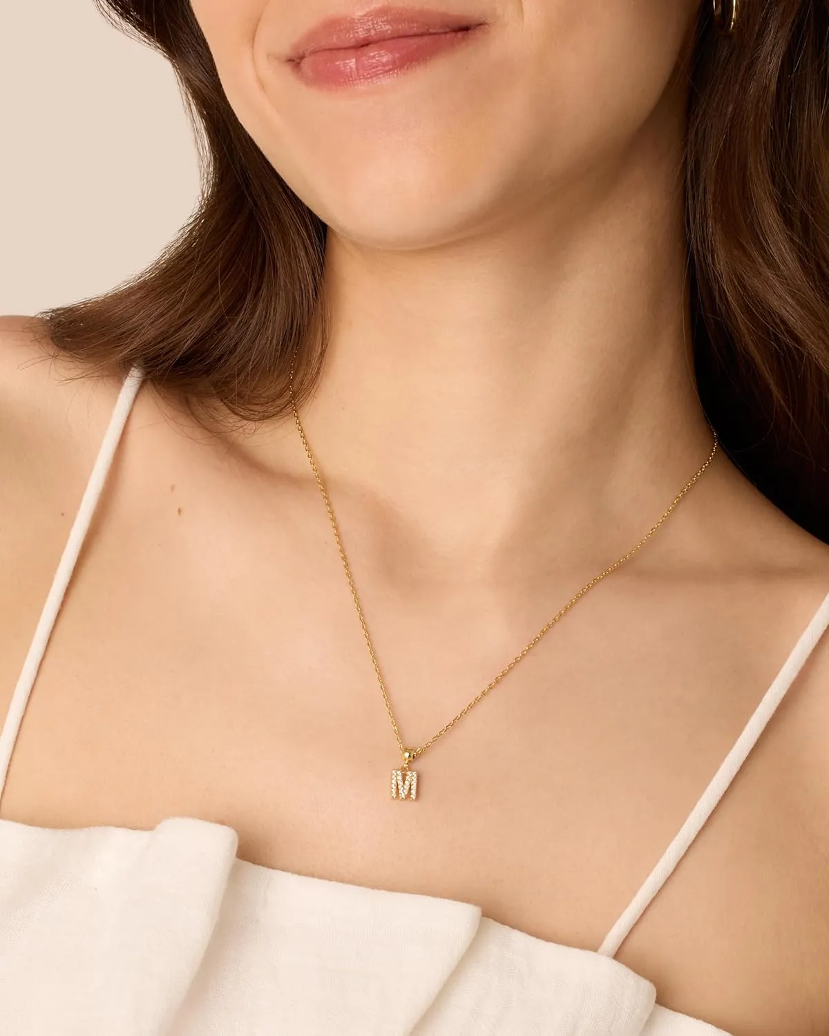 PAVOI Adjustable Gold Charm Necklace for Women - 14K Gold Plated Chain Dainty Initial Necklaces for Women - Trendy Letter Zodiac Birthstone Cubic Zirconia Charm Pendants - Hypoallergenic Jewelry Gift