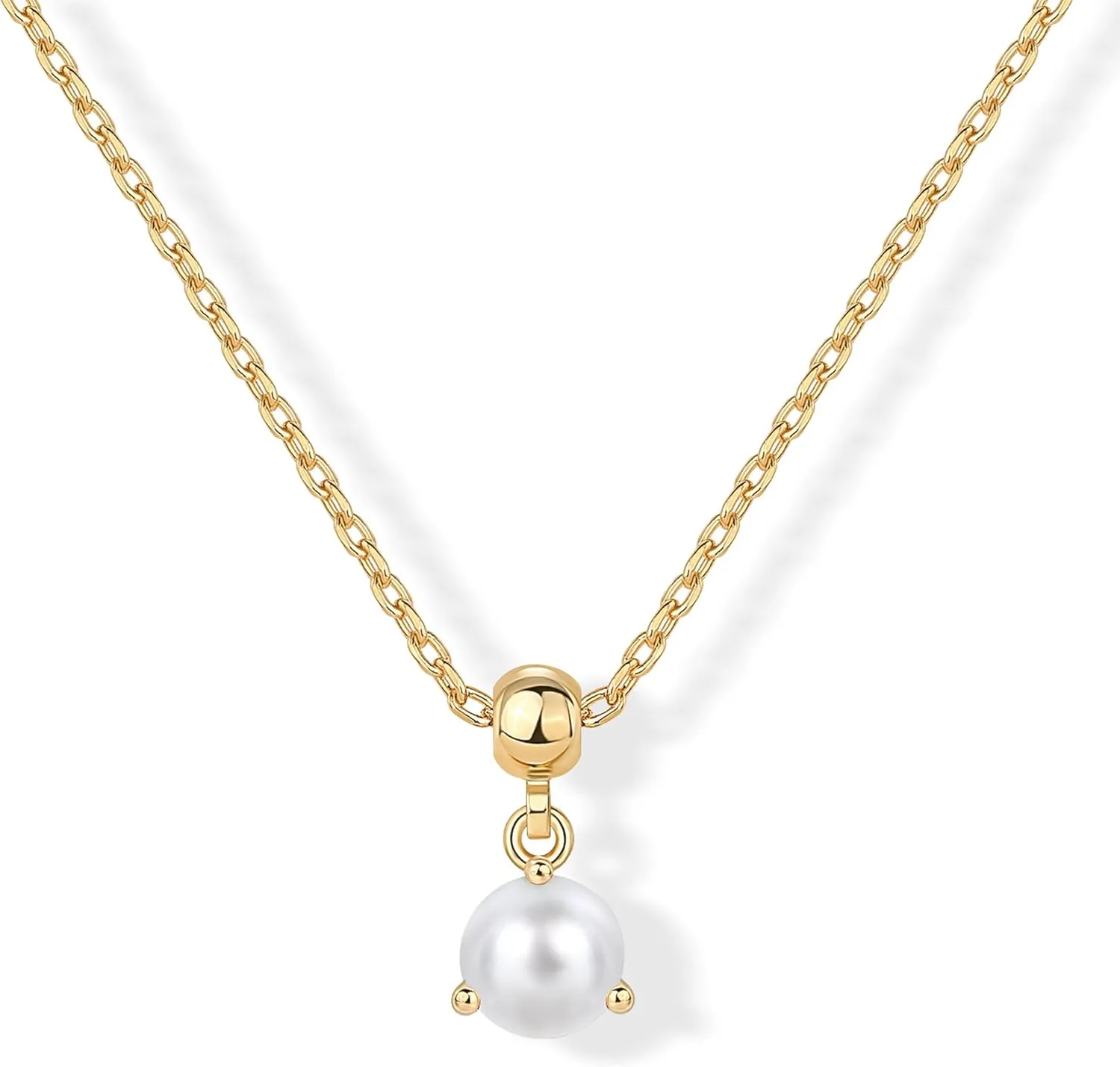 PAVOI Adjustable Gold Charm Necklace for Women - 14K Gold Plated Chain Dainty Initial Necklaces for Women - Trendy Letter Zodiac Birthstone Cubic Zirconia Charm Pendants - Hypoallergenic Jewelry Gift