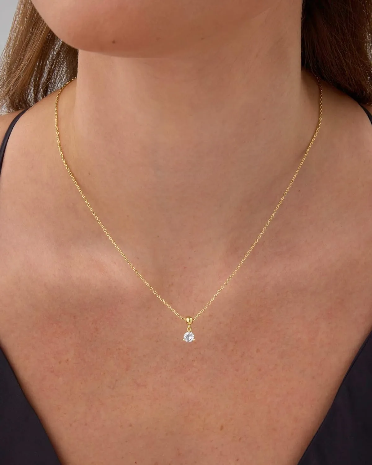 PAVOI Adjustable Gold Charm Necklace for Women - 14K Gold Plated Chain Dainty Initial Necklaces for Women - Trendy Letter Zodiac Birthstone Cubic Zirconia Charm Pendants - Hypoallergenic Jewelry Gift