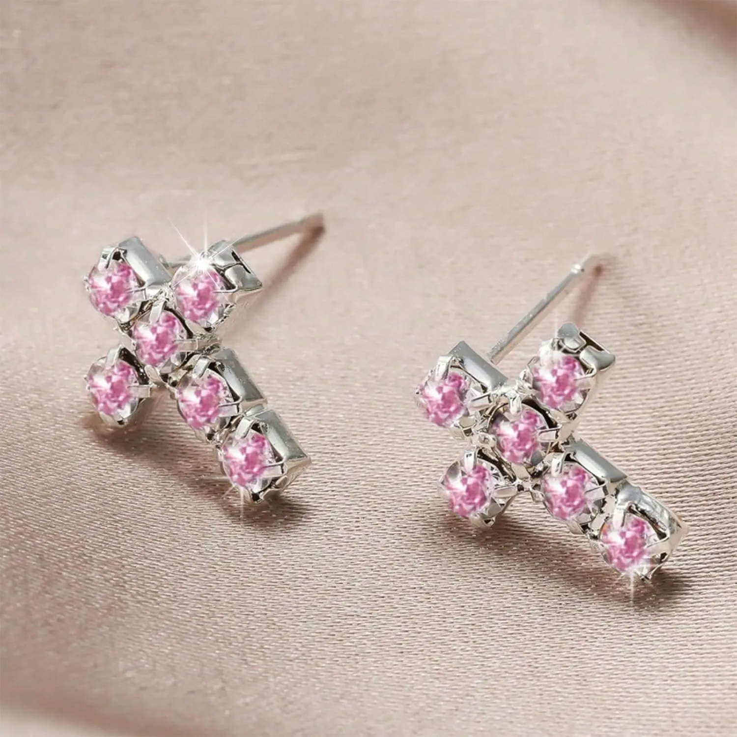 Pearl Cross Earrings for Women Cross Hoop Earrings