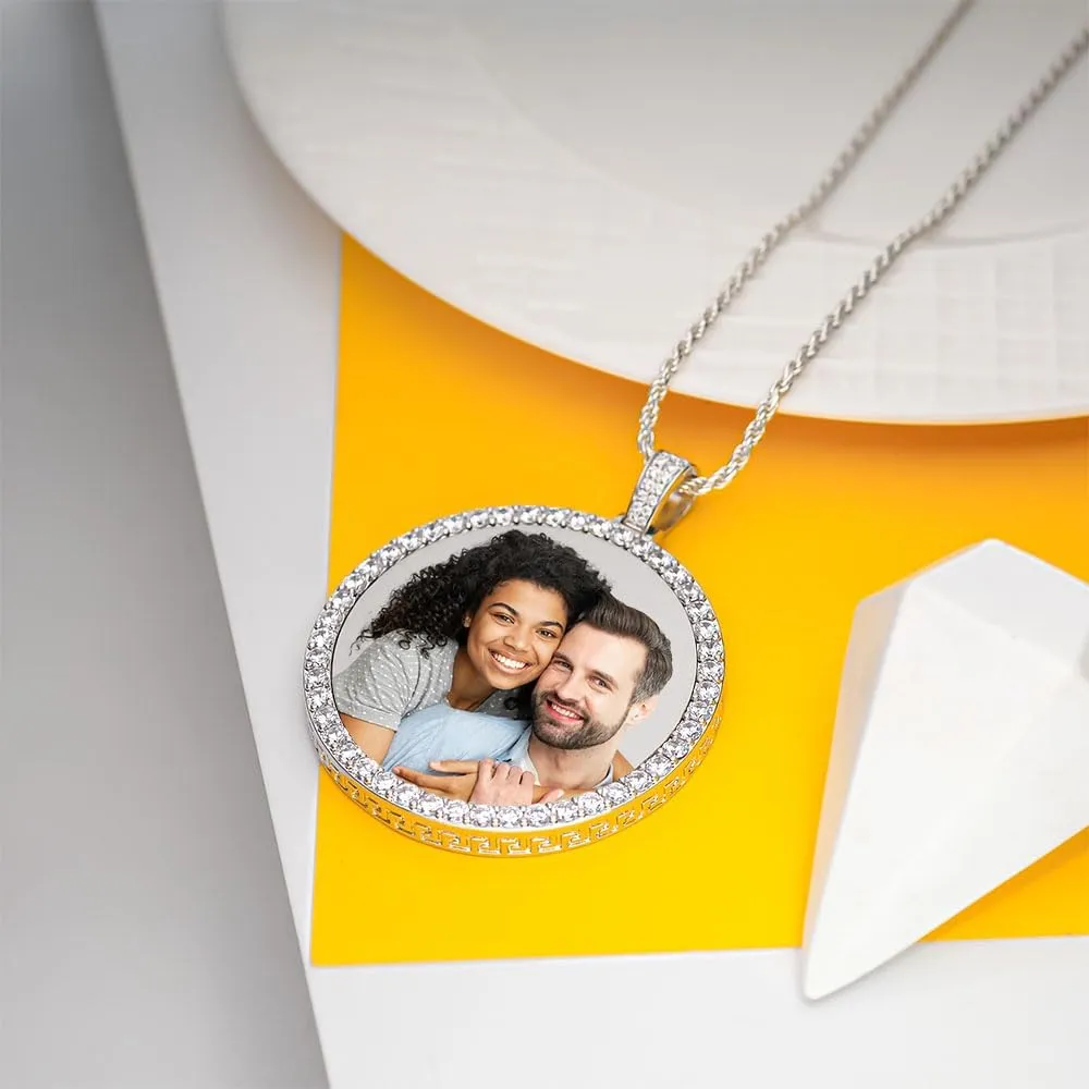 PicturesOnGold.com Photo Engraved XL Cubic Zirconia Pendant in Size 2 x 2 Inch