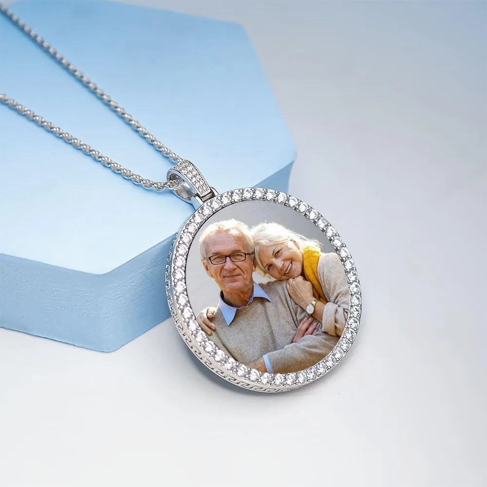 PicturesOnGold.com Photo Engraved XL Cubic Zirconia Pendant in Size 2 x 2 Inch