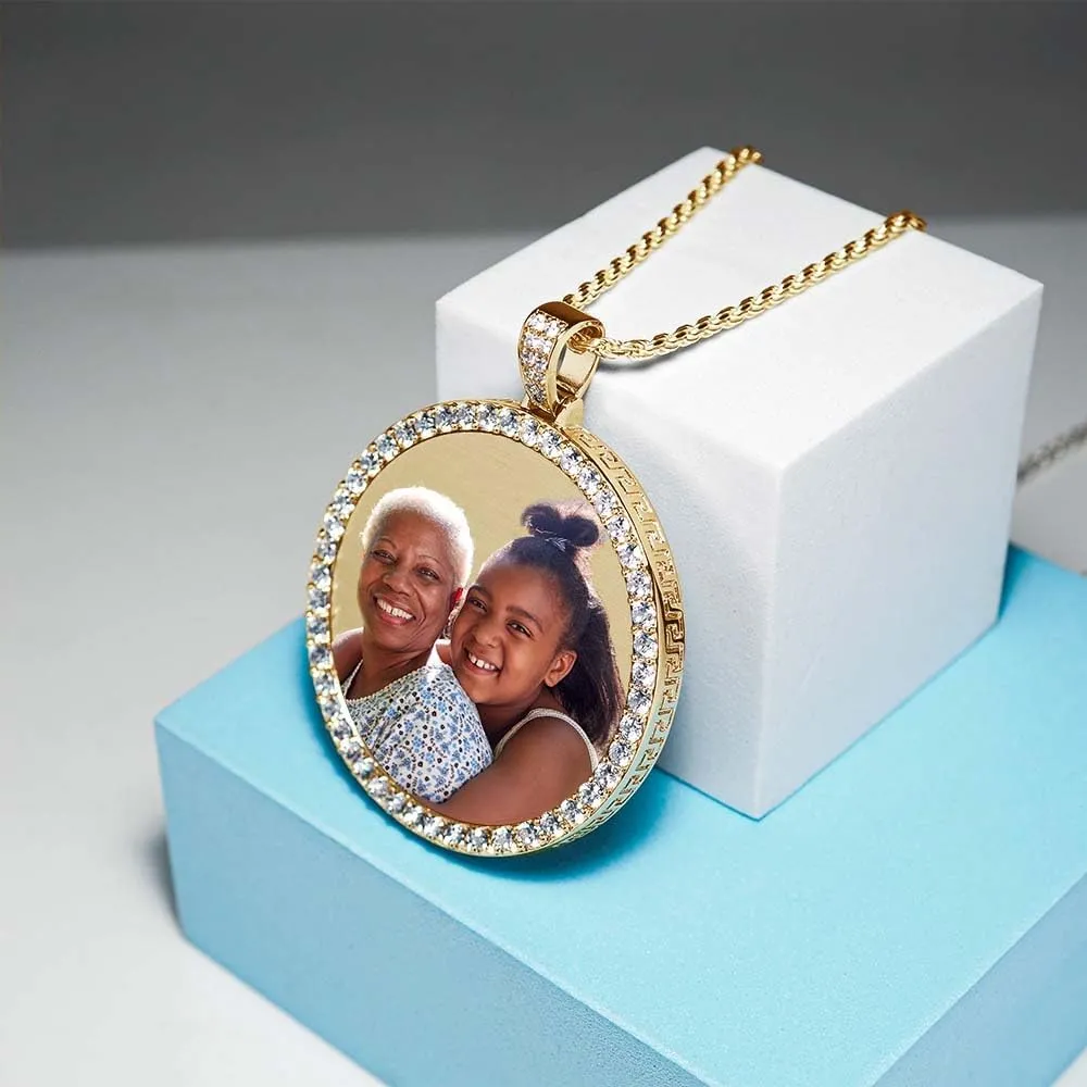 PicturesOnGold.com Photo Engraved XL Cubic Zirconia Pendant in Size 2 x 2 Inch