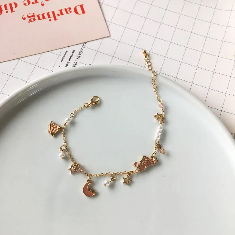 Planet Starry Sky Blue Cat Fashion Simple Bracelet