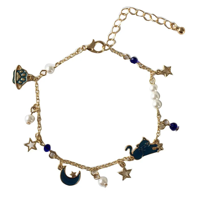 Planet Starry Sky Blue Cat Fashion Simple Bracelet