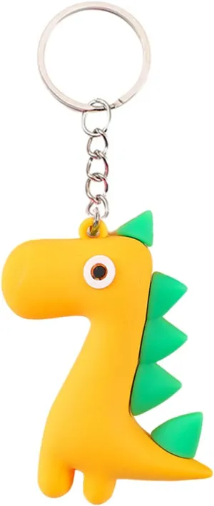 POYAMUSE Colorful Cartoon Dinosaur Keychain - Fun Novelty Dinosaur Charm Keyring for Boys Girls