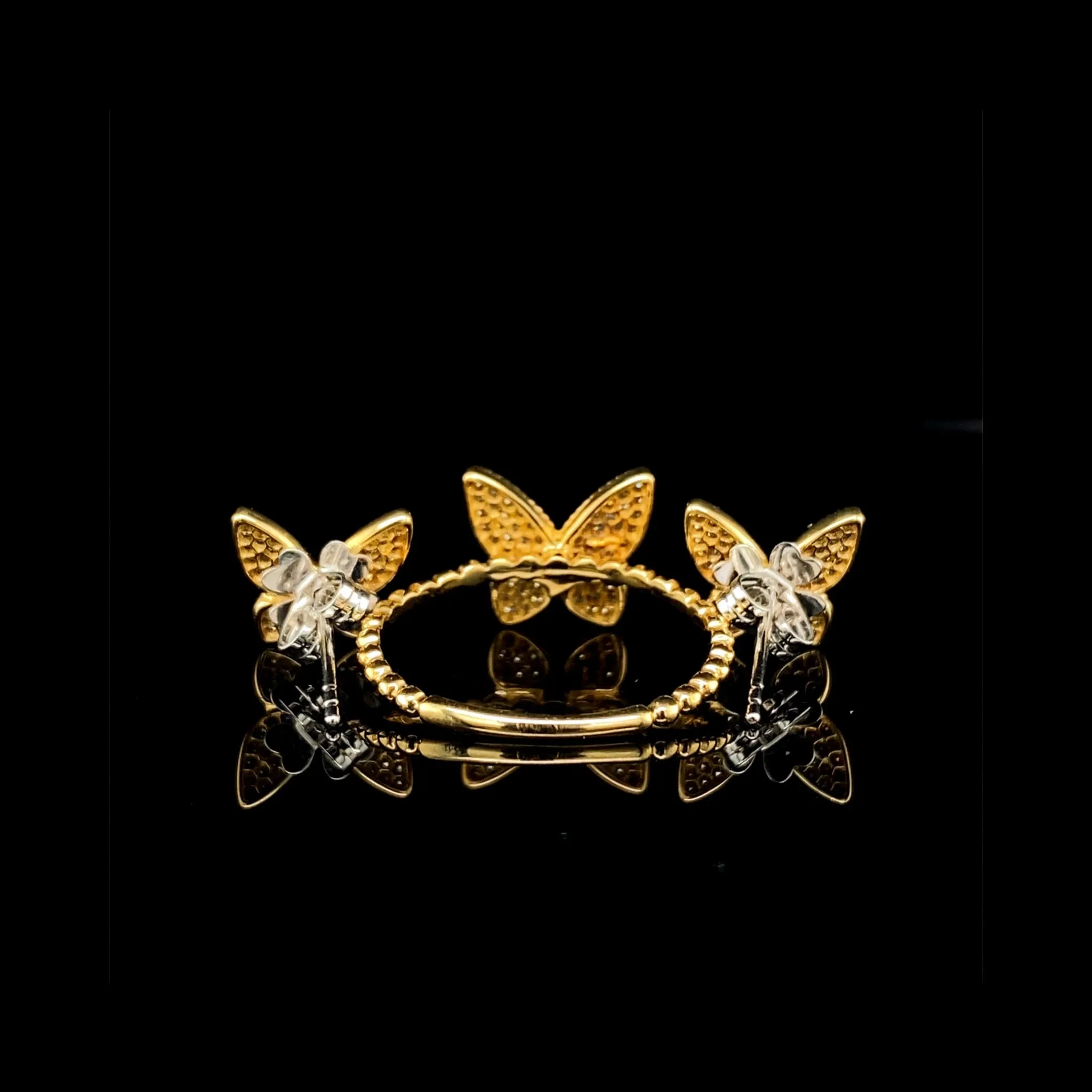 PREORDER | Butterfly Paved Diamond Jewelry Set 14kt