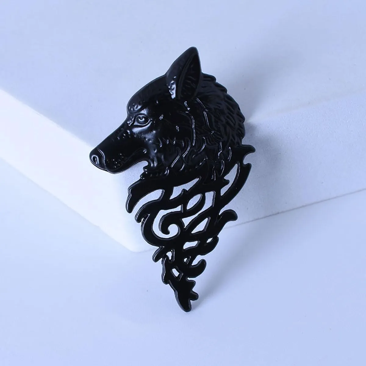 Punk Style Wolf Head Brooch For Men Vintage Wolf Head Brooch Pin Goth Bold Animal Brooch Pin Suit Shawl Clips Collar Brooch Christmas Birthday Party Costume Jewelry