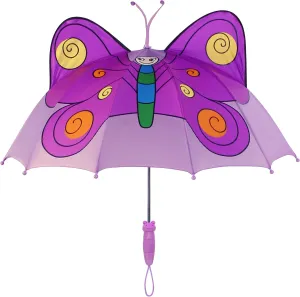 Purple Butterfly Umbrella for Girls w/Fun Butterfly Handle, Pop-Up Wings, Antennae, 1 Size